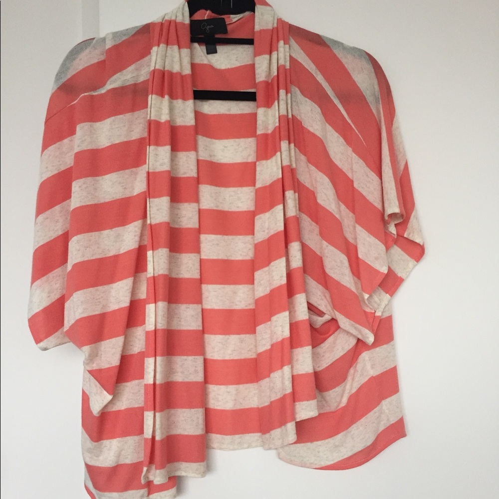 Striped pink and white cardigan