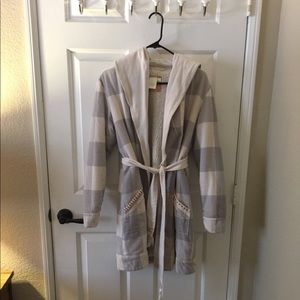 Anthropologie Flannel Sherpa Robe