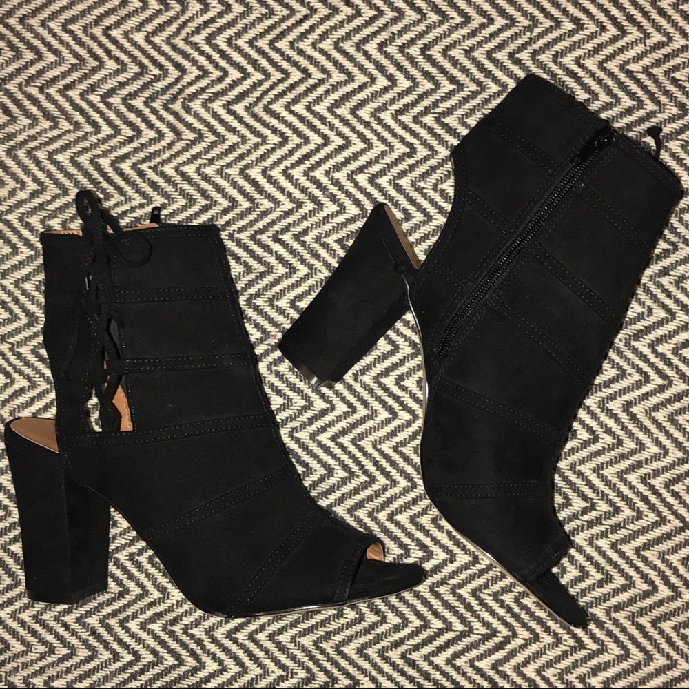 XOXO Open Toe Chunky Heel Bootie