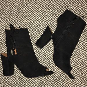 XOXO Open Toe Chunky Heel Bootie