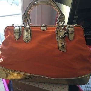 New. Maxx New York Orange/Gold Satchel