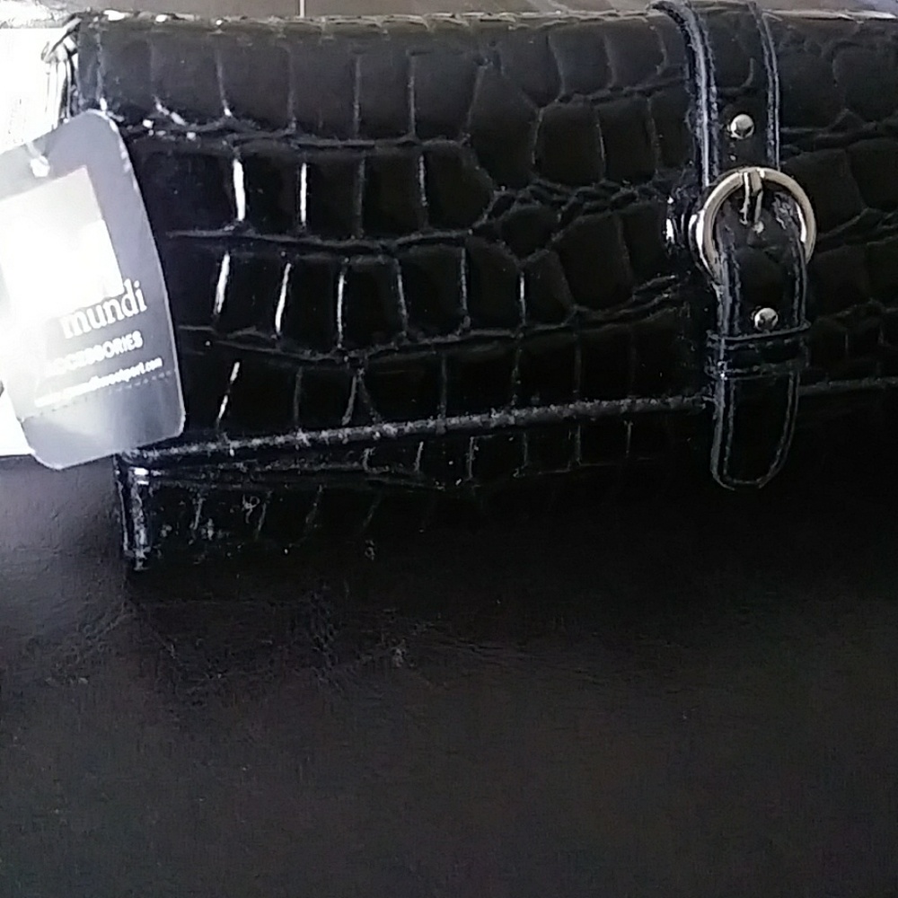 Black Patent Leather Wristlet