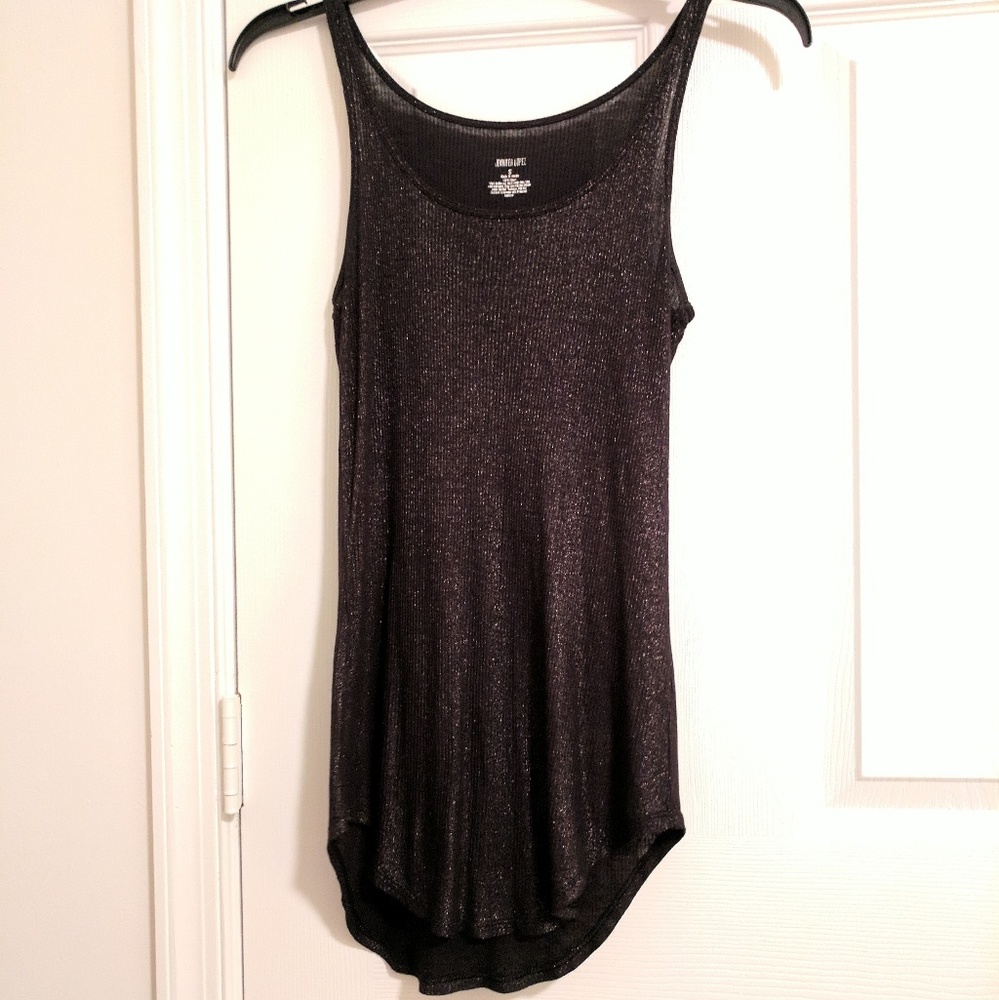Sparkly black ribbed tank