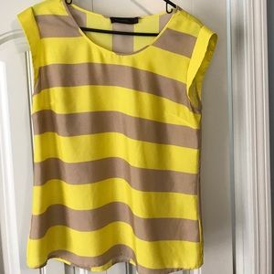 The Limited yellow/taupe dressy top