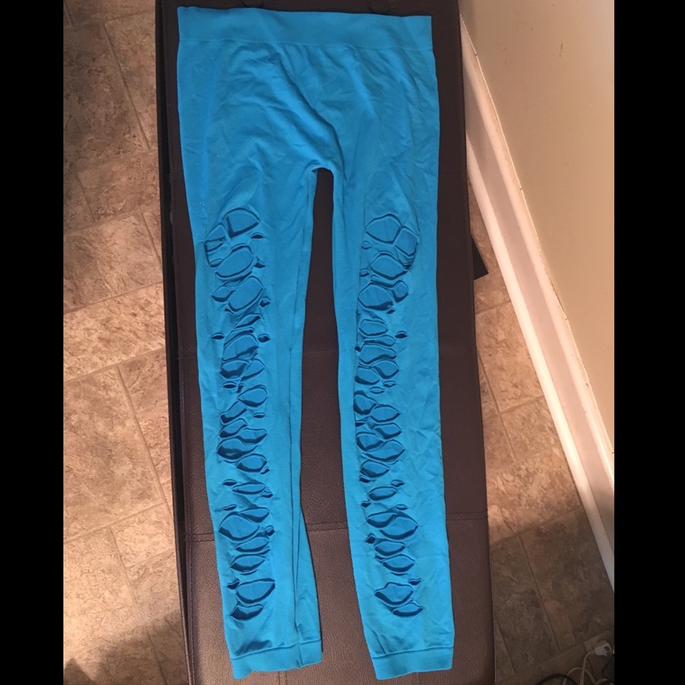 Acqua color ripped spandex!