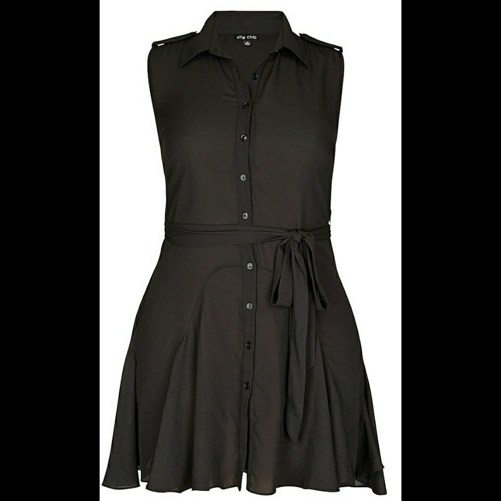City Chic Sleeveless Peplum Shirt