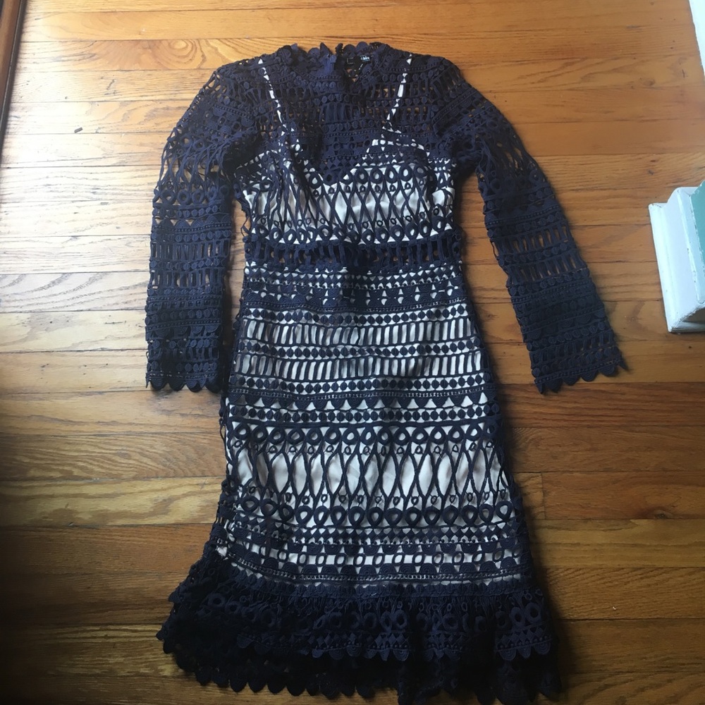 Navy blue lace dress