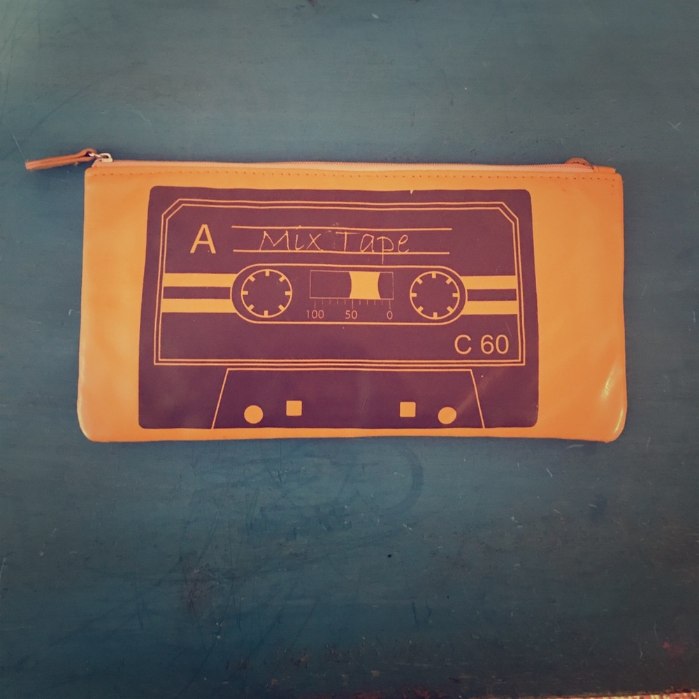 Mustard Yellow Mixed Tape Clutch