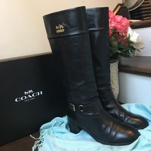 Coach Sapphire Tall Genuine Leather Riding Boots
