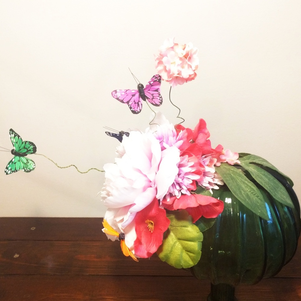 Fascinator Facinator Headband Butterfly and Flower