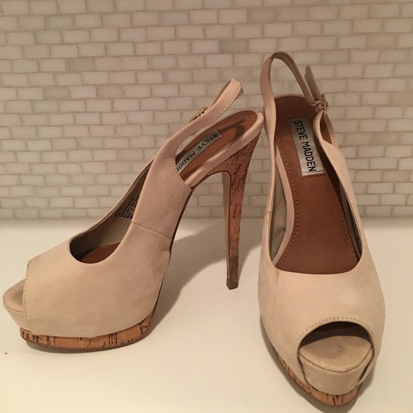 Steve Madden Nude Peep Toe Slingback, size 7 - Picture 1 of 3