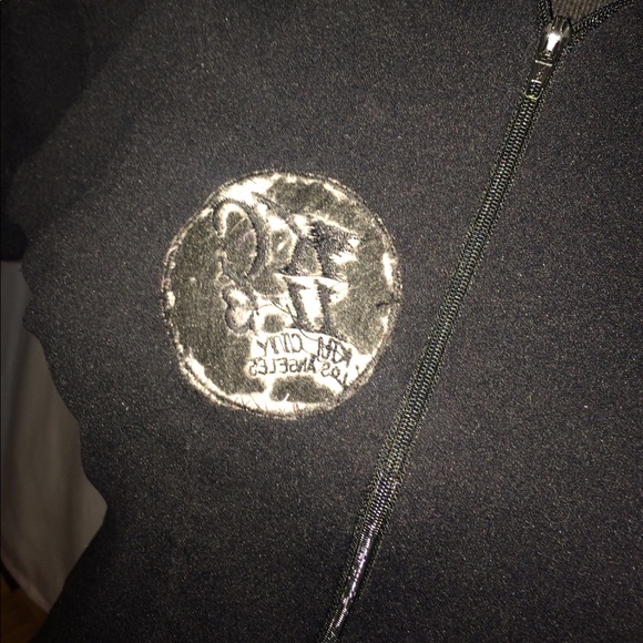 Lexa Vonn Distressed black zip front top - Picture 6 of 7