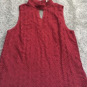 Wine High Neck Top