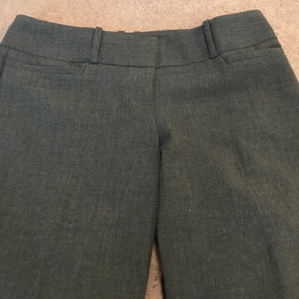 Grey straight leg pants with stretch