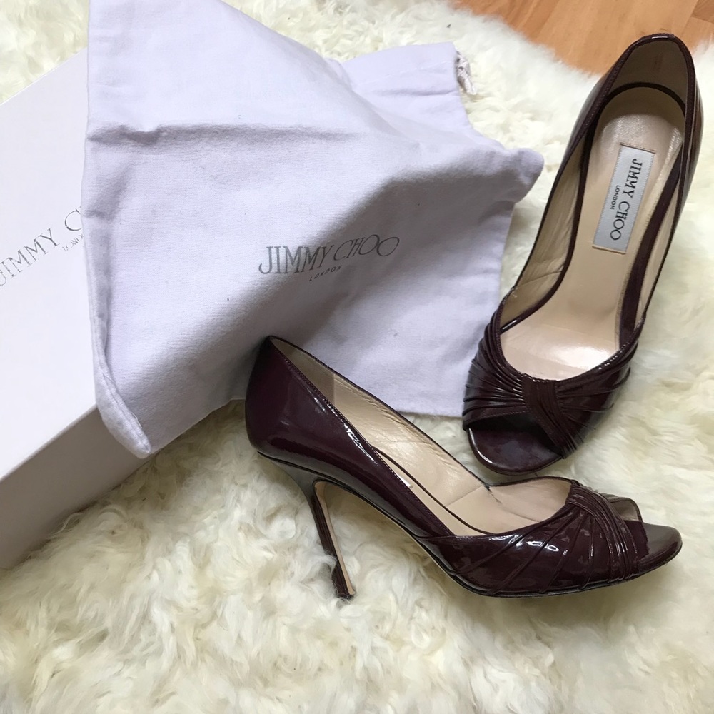 Jimmy Choo “Timmy” Purple Patent Heels