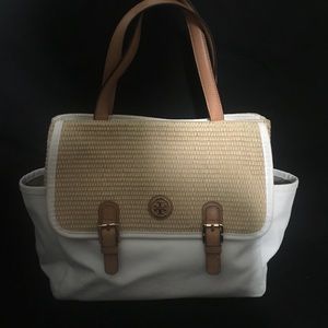 Tory Burch Pierson Beach White Canvas Bag
