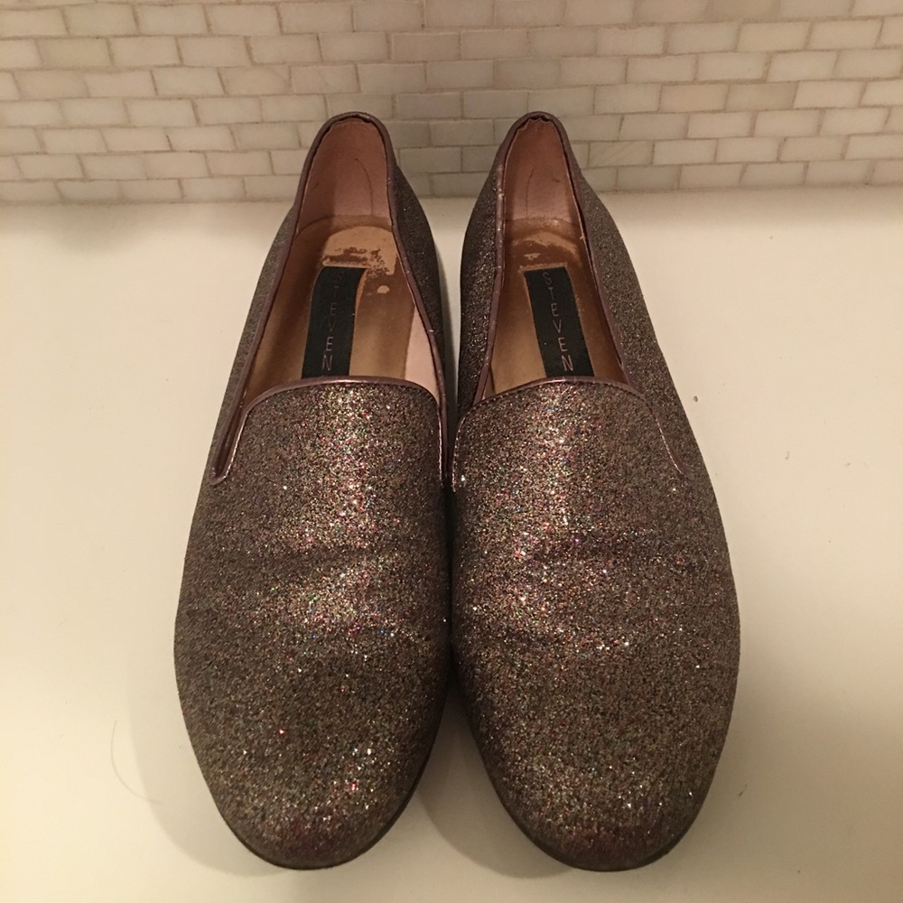 Steve Madden Sparkle Glitter Loafers, size 6.5