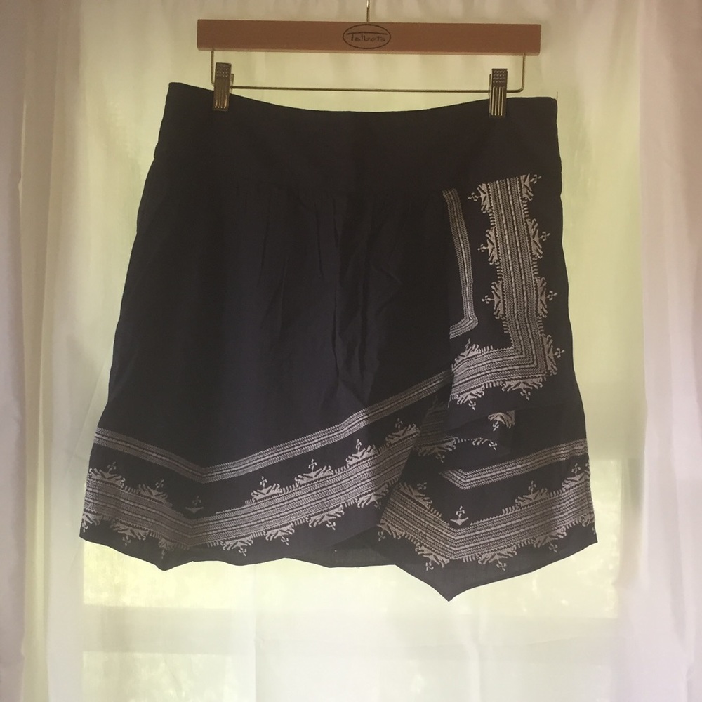Embroidered wrap mini skirt from Anthropologie- 12