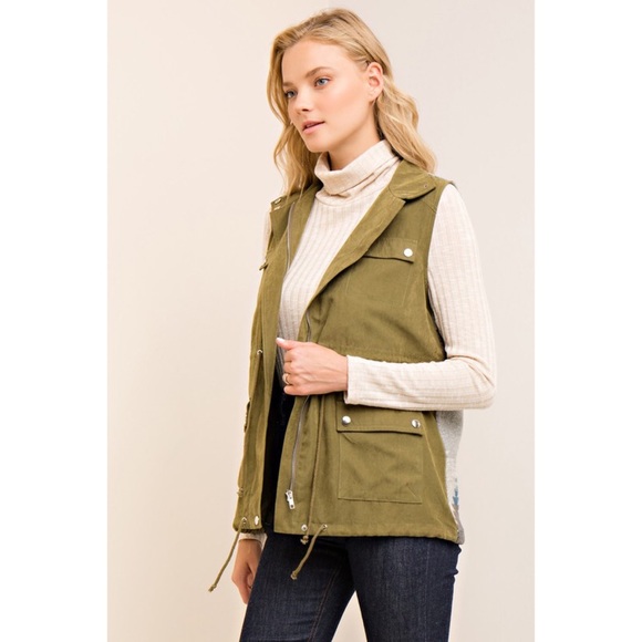 LAST ONE!! Olive Aztec Vest - Picture 4 of 5