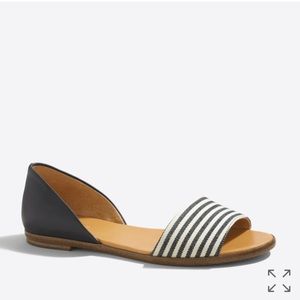NWT Morgan Stripe Peep Toe Flats Size 7