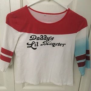 Harley Quinn Daddy's Lil Monster Crop Top Shirt