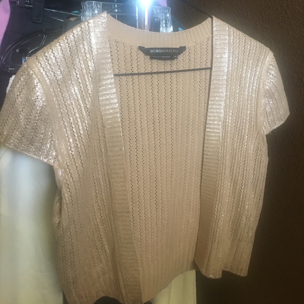 BCBG Max Azria Gold Shimmery Shrug