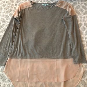 Boutique grey/blush top
