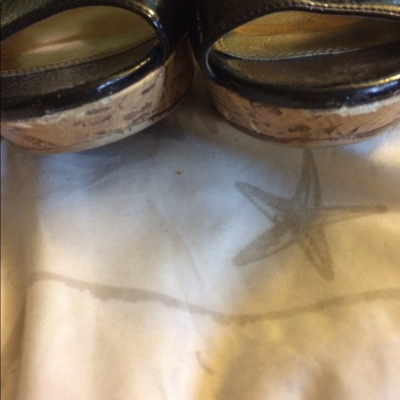 sale Black/gold Wedge Sandals - Picture 3 of 7