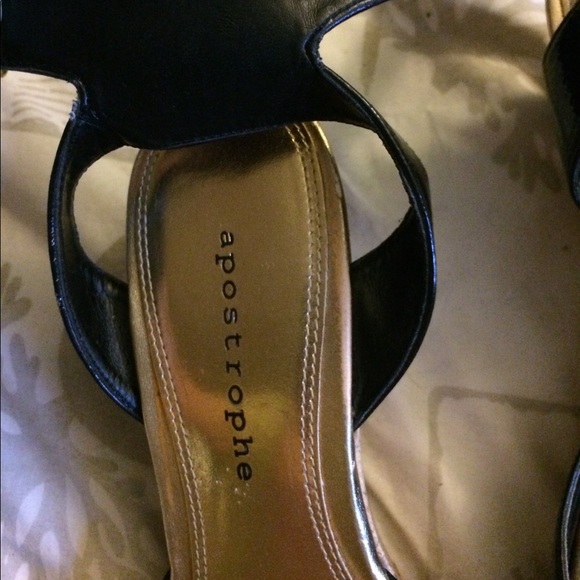 sale Black/gold Wedge Sandals - Picture 5 of 7