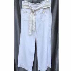 Banana Republic Off-White Linen Trouser Pants 2
