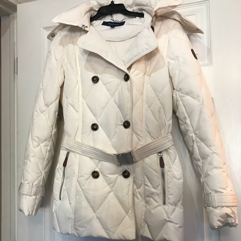 Cole Haan Belted Puffer Coat w/Belt & Hood (sz S)