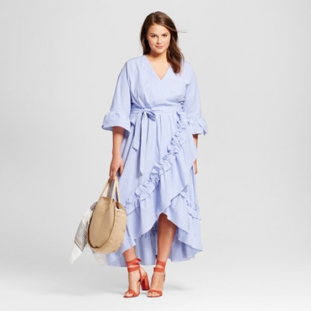 Blue wrap dress