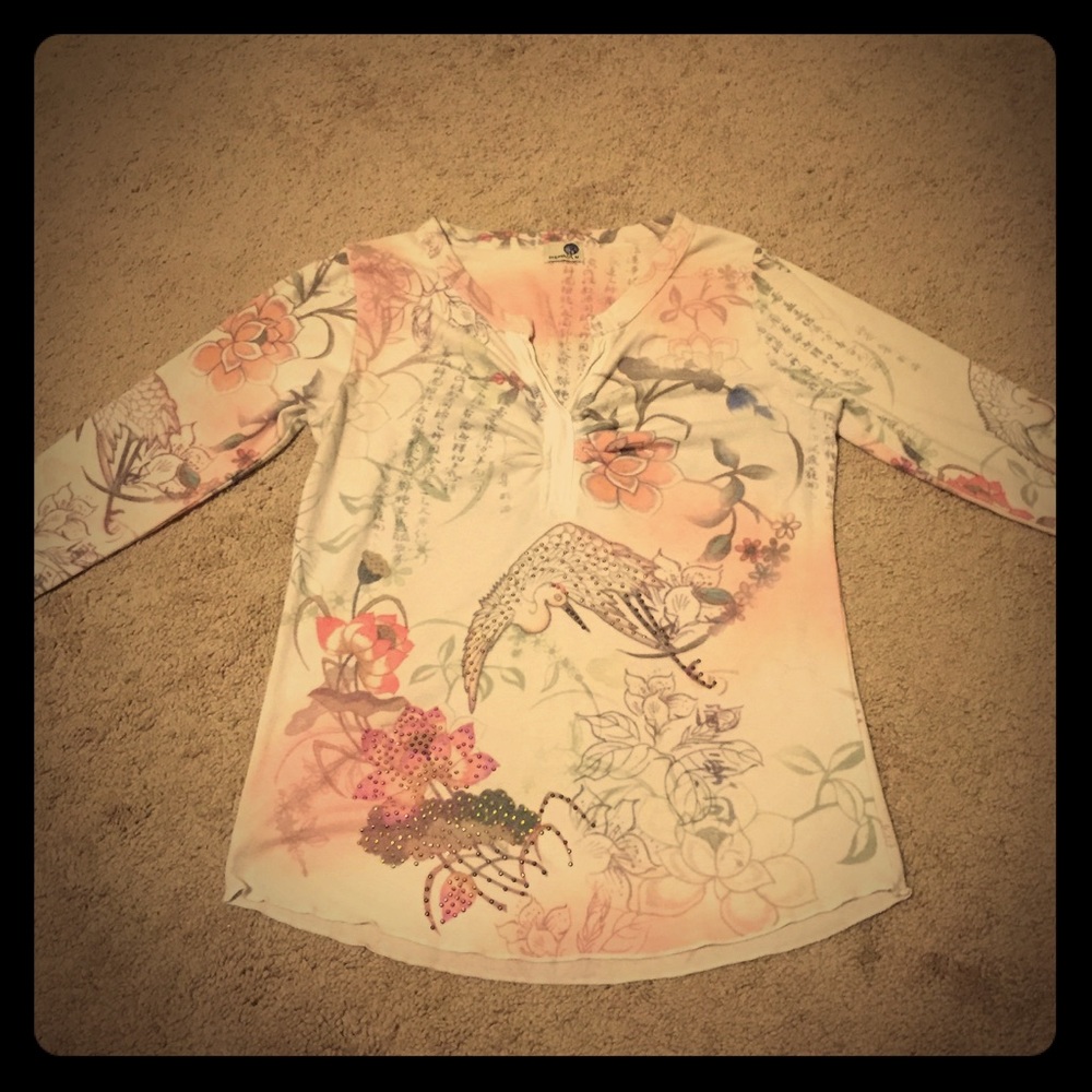 One World Asian inspired blouse from boutique
