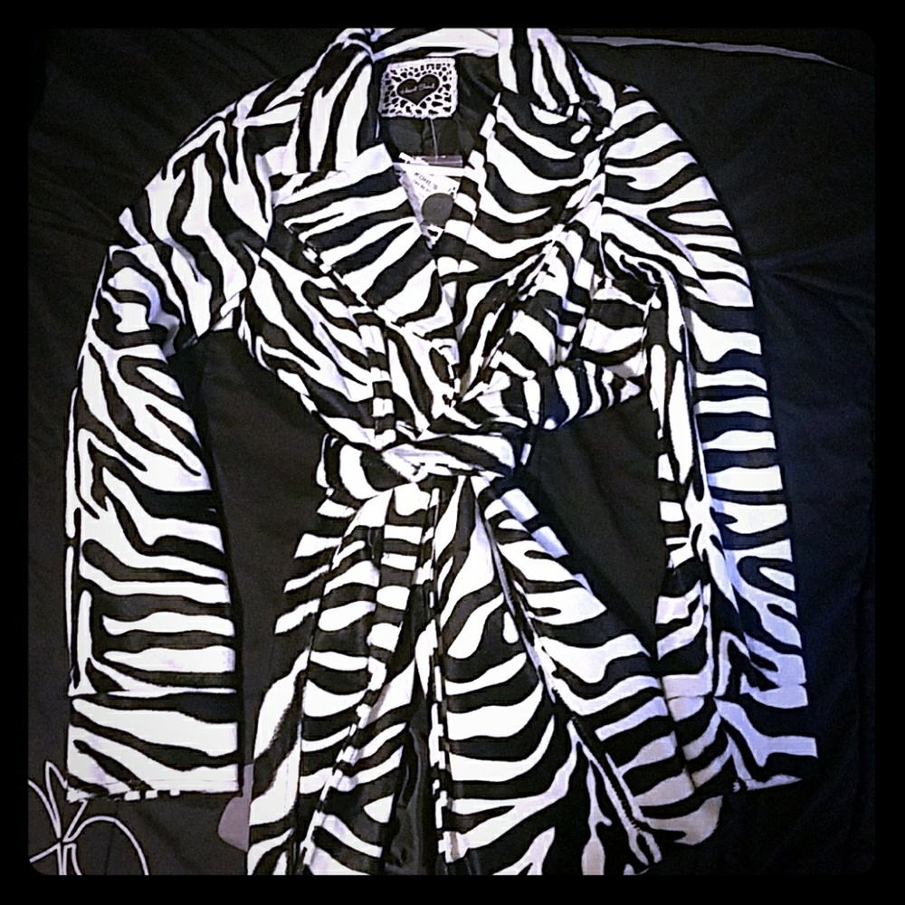 Zebra striped coat.