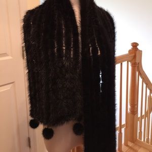Mink knitted shawl/scarf/wrap