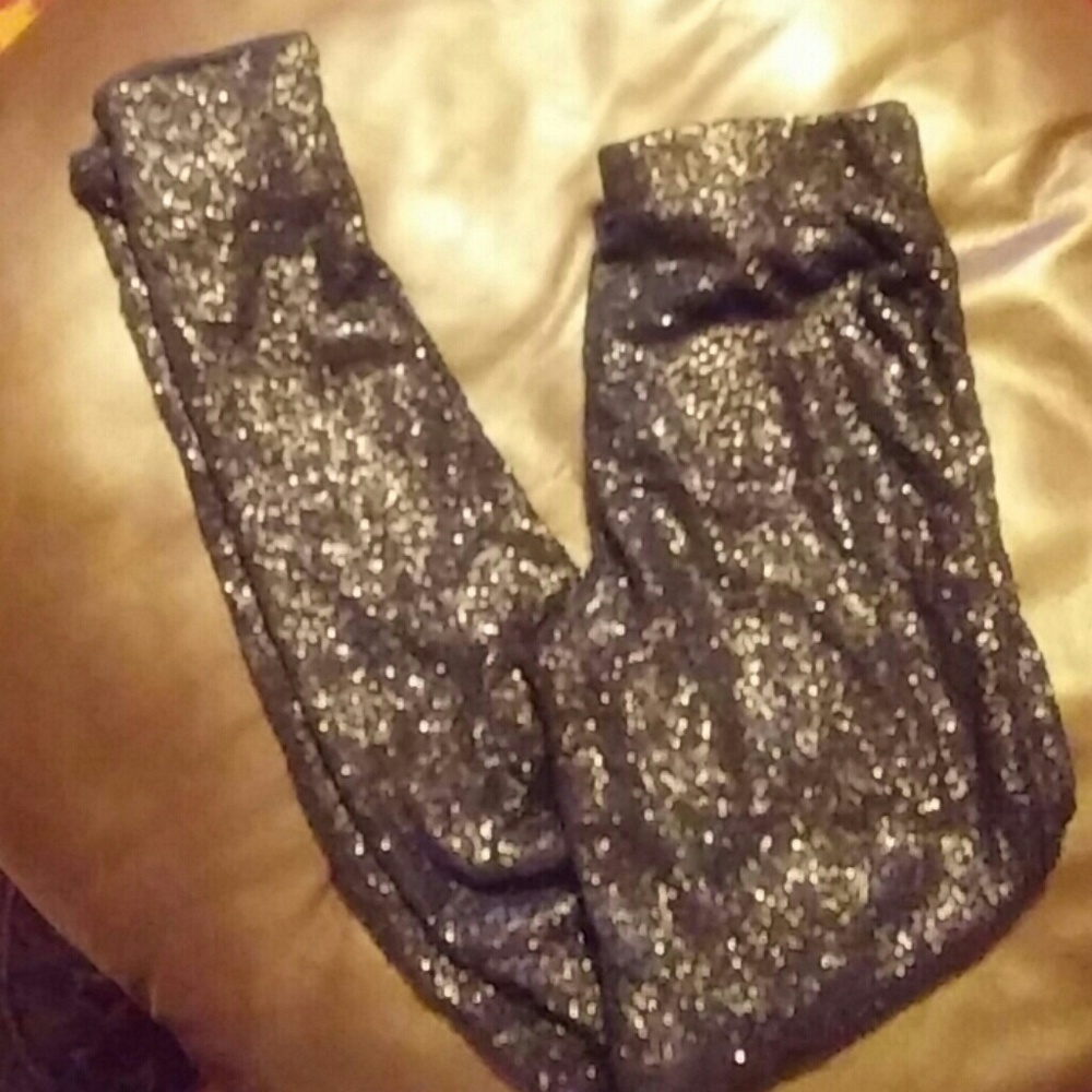 Boutique black sequin stretch waist leggins
