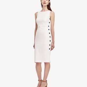 NWT Ann Taylor Side Button Dress White Size 2