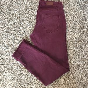 Maroon skinny jeans