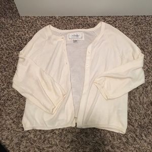 Cream AE Cropped Cardigan