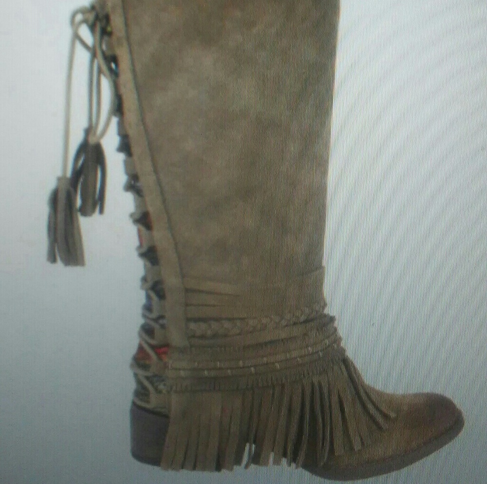 SOLD..SOLD..Zarape Taupe Naughty Monkey Boot NWT