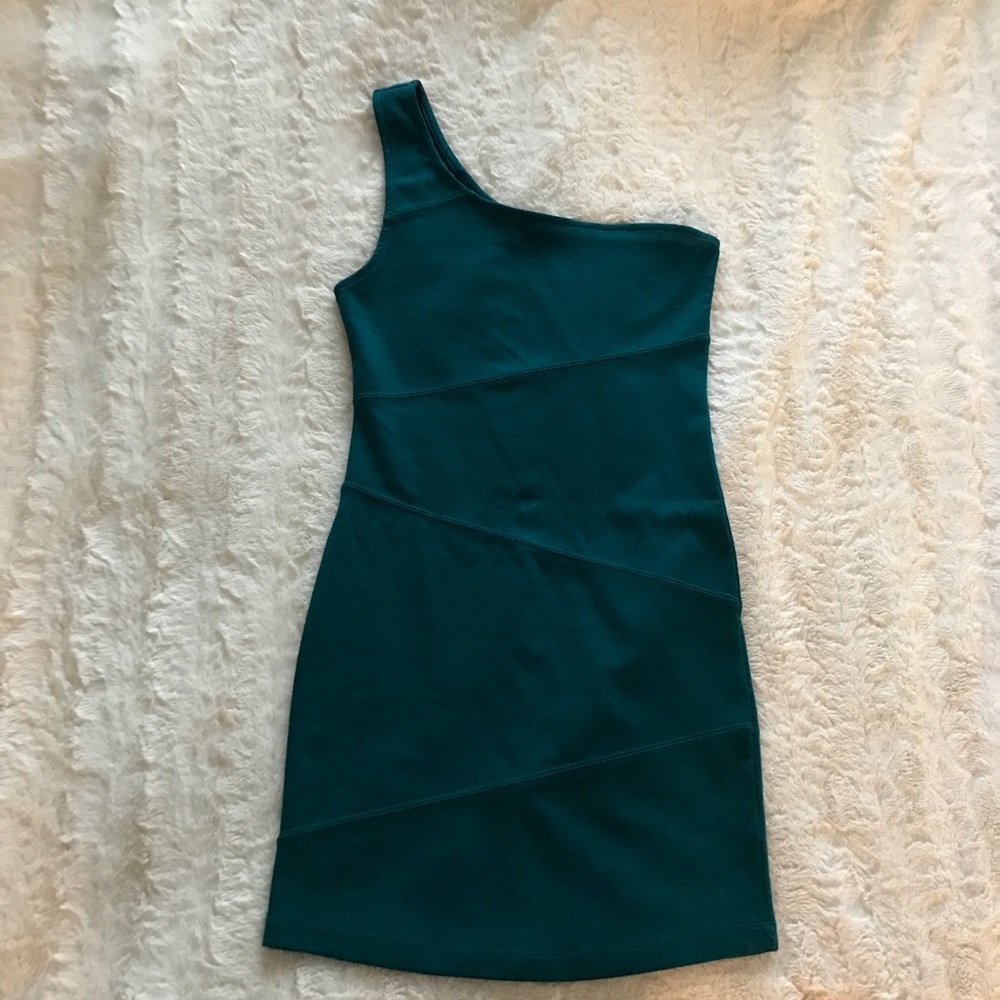 Dark Teal One Shoulder Bodycon Dress