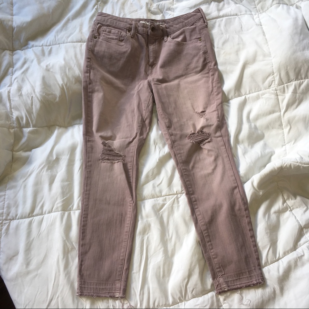 Mossimo high rise skinny distressed jeans size 12