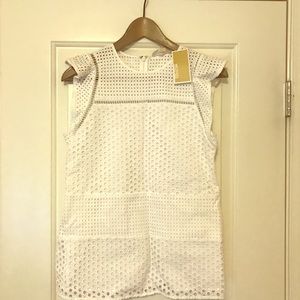 Michael Kors White Eyelet Top
