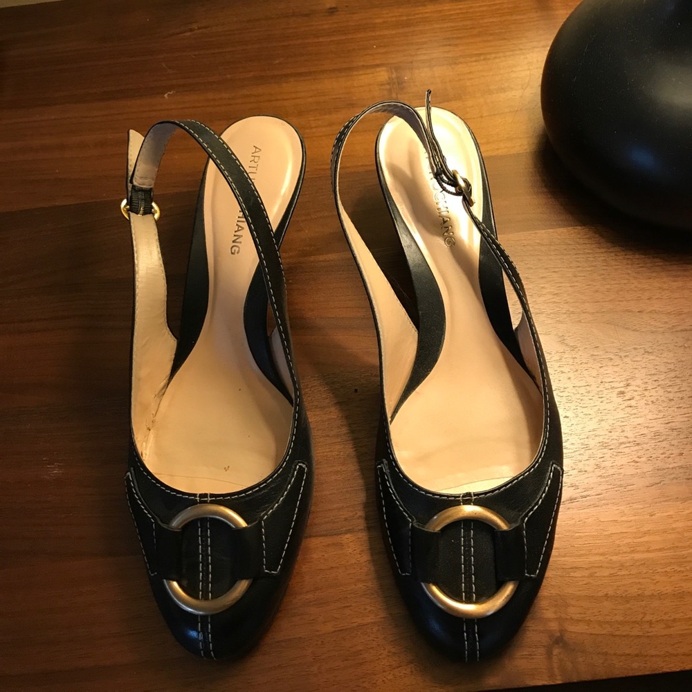 Black Kitten Heel Shoes