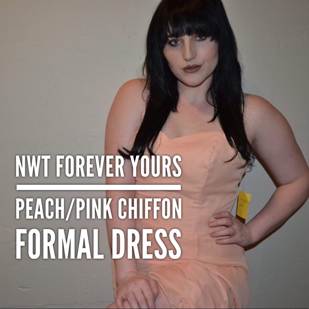 NWT Forever Yours -Pink Chiffon -Formal Dress