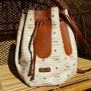 HCL drawstring leather bag - good/fair condition