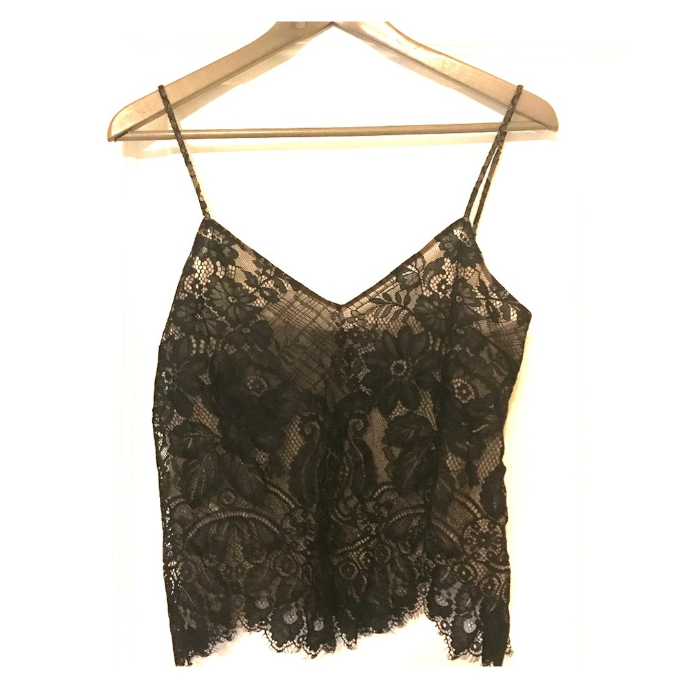 BCBG Black Lace Top