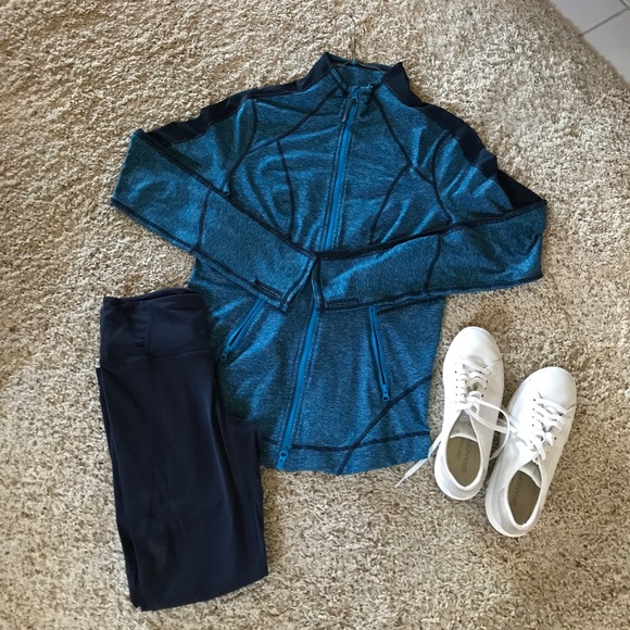 Zella Jackets & Blazers - Zella Blue & Turquoise Zip Up Jacket