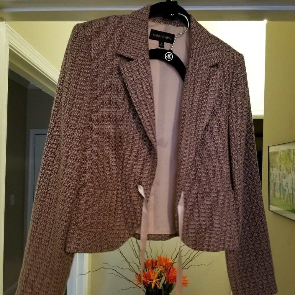 Pink and brown 2 piece skirt Suit