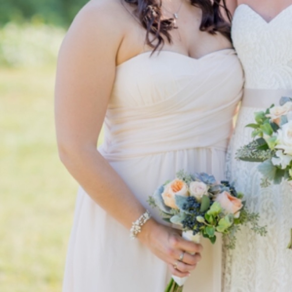 Weddington Way strapless long champagne dress